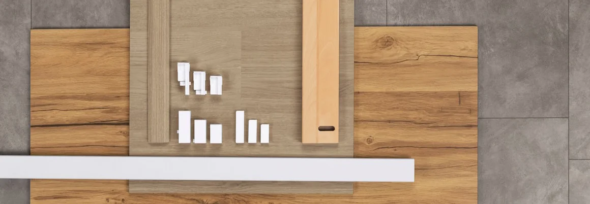 Draufsicht verschiedener Parador Zubehör-Artikel